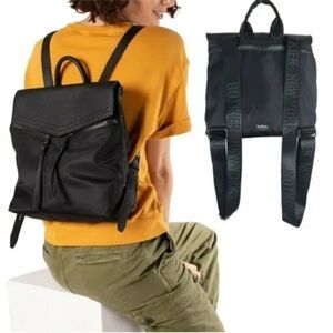 Botkier Black Nylon Backpack‎ with Logo On Straps